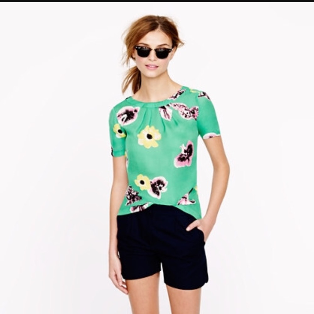 J Crew Punk Floral Print Blouse